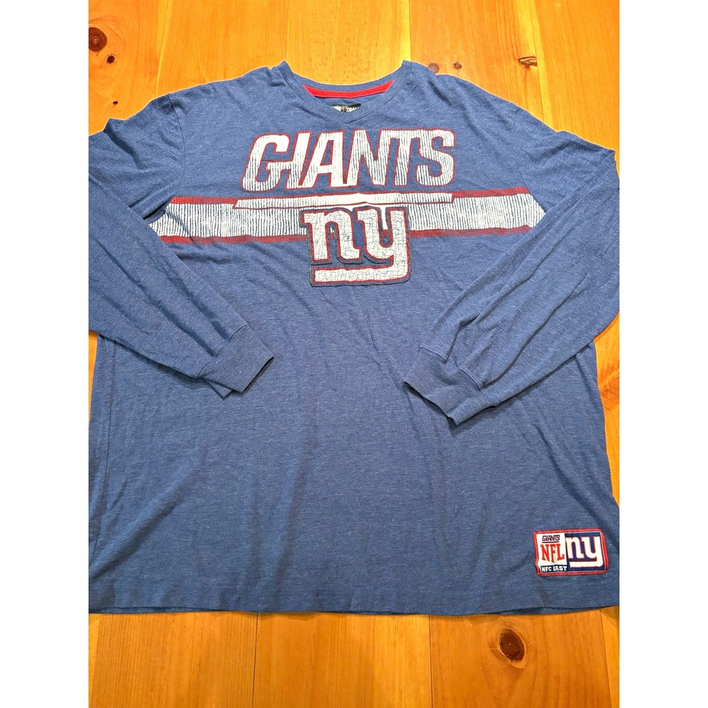 New York Giants NFL Team Apparel Men's 2XL Long Sleeve Shirt Blue NY Football